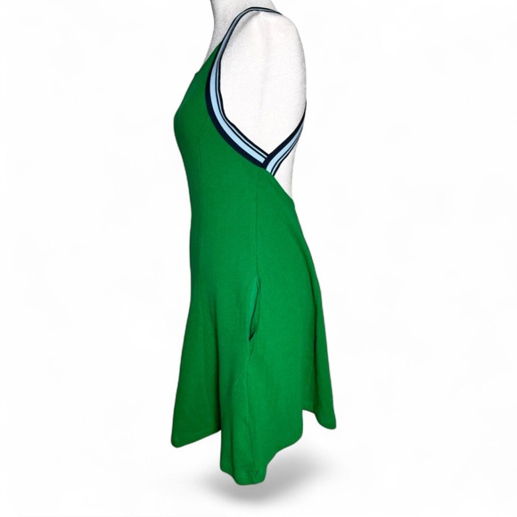 Anthropologie Kelly Green Crisscross Halter Mini Dress NWT M Athleisure Varsity - Picture 10 of 12